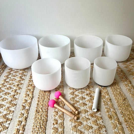 White Frosted Chakra Set