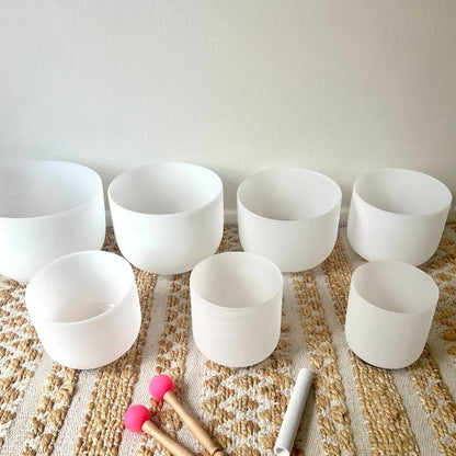 White Frosted Chakra Set