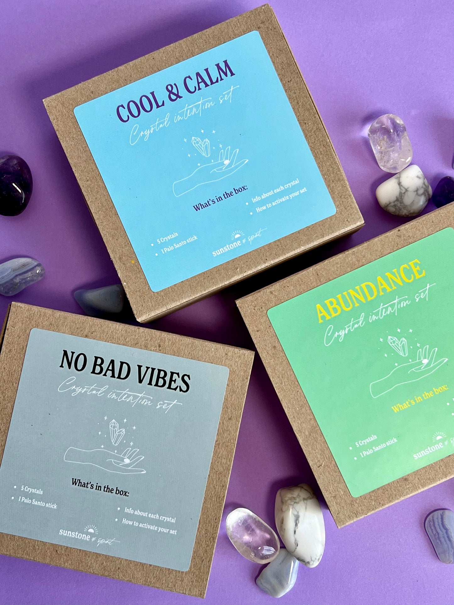 Cool & Calm crystal intention set