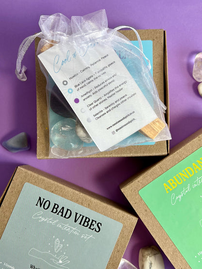 No Bad Vibes crystal intention set