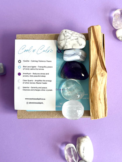 Cool & Calm crystal intention set