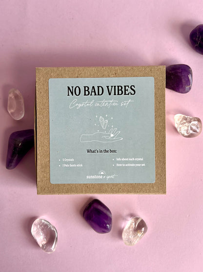 No Bad Vibes crystal intention set