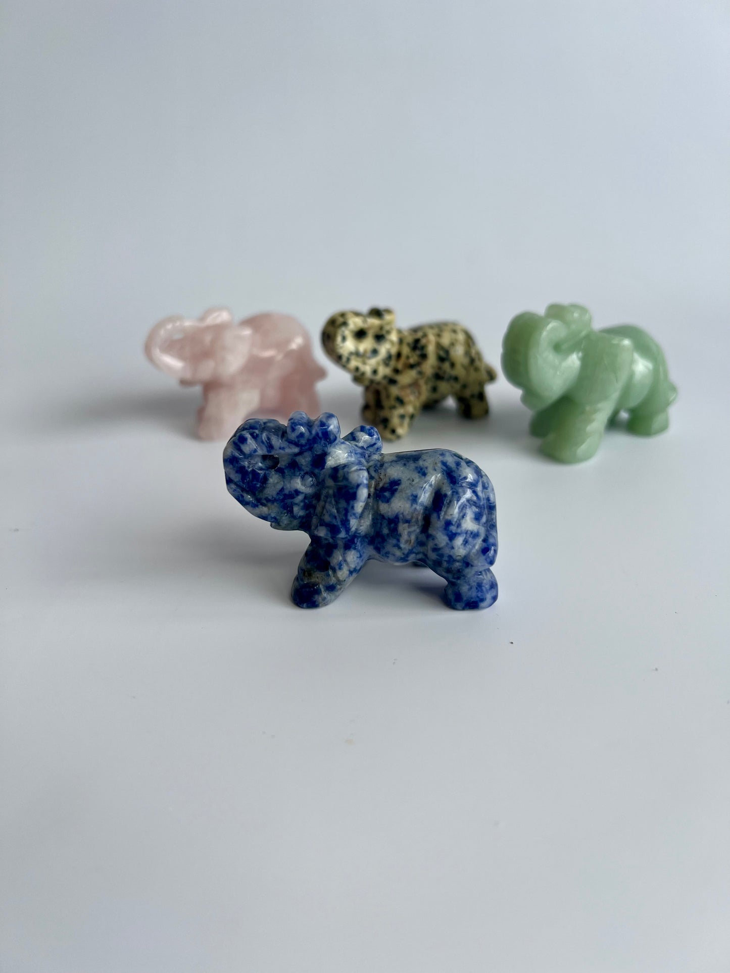 Crystal Elephant carvings