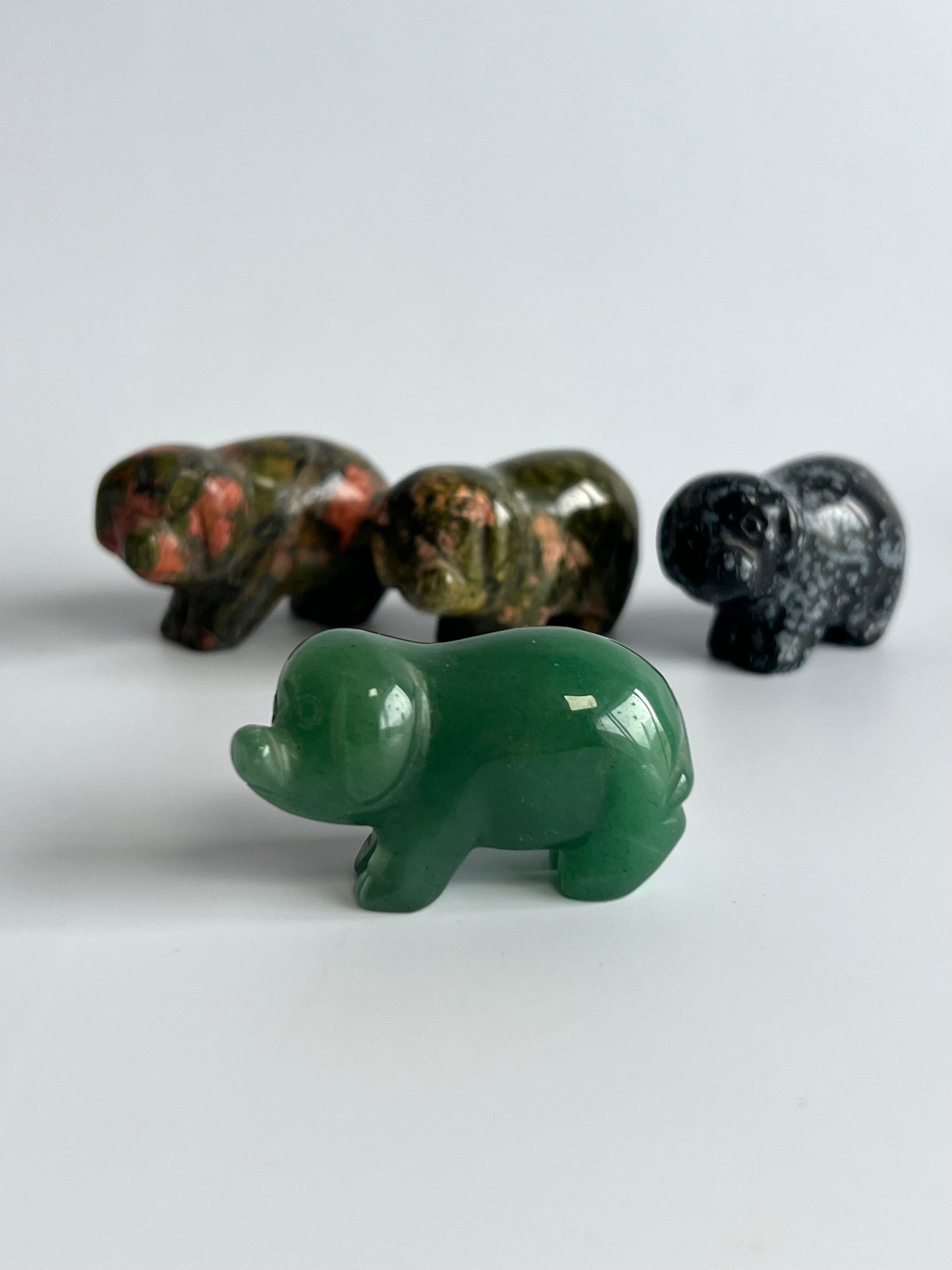 Crystal Pig carvings