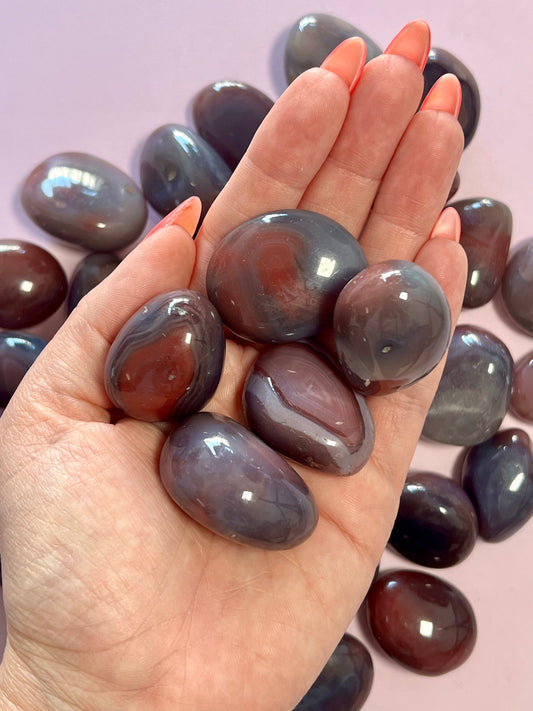 Red Sashe River Agate tumbles