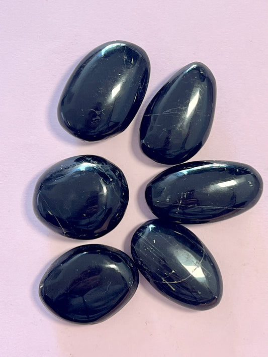 Black Tourmaline palm stones - small